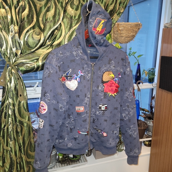 Custom Designer LA40 Zipper Hoodie sweater, size Large mens - Picture 7 of 7